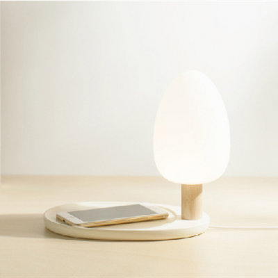 Fashion Design  10W Fast Qi Wireless Charger With Night Lamp and storage tray